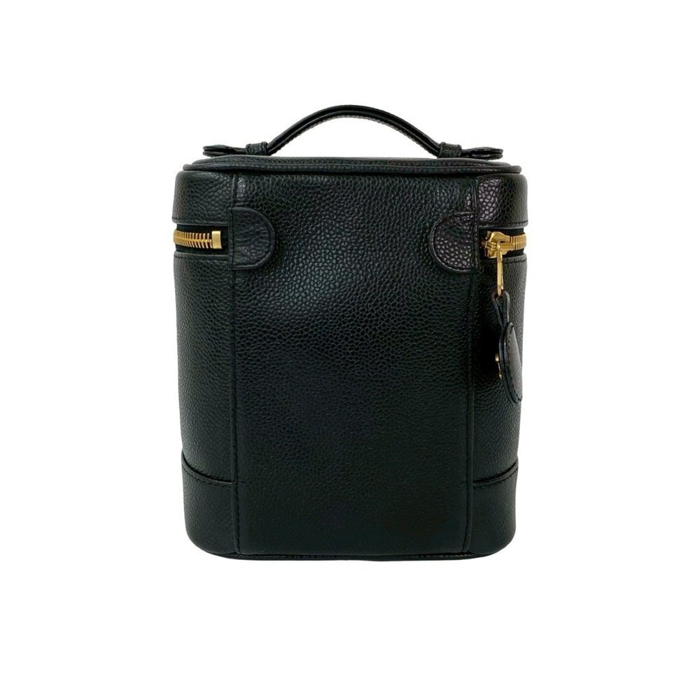 CHANEL Black Caviar Leather Logo Vanity Bag - Picture 3 of 9